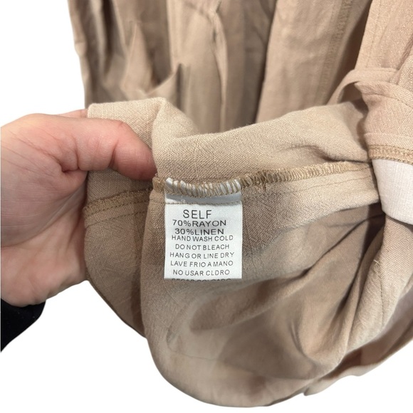 NEW! Easel Linen Blend Utility Belted Lightweight Coat Camel Blush Pink Small - Picture 7 of 11
